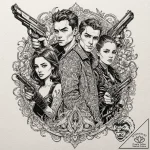 A graphic novel portrait of the main characte… – tattoo sketch (№1751191908_0, 29.06.2025 10:11) — tattoovalue.net