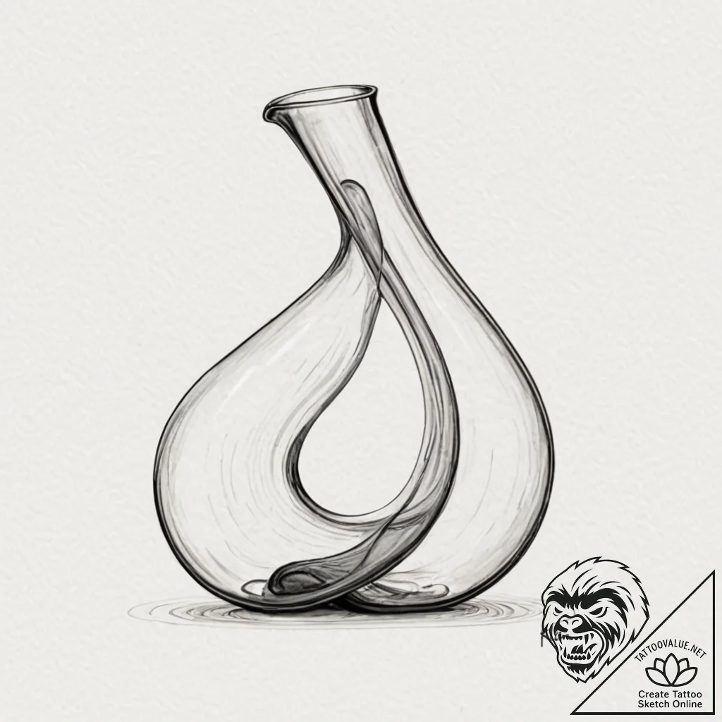 Klein bottle, concept art for tattoo, stylize... - tattoo sketch (№1751192211_0, 29.06.2025 10:16) — tattoovalue.net