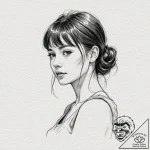 A linework tattoo of the “perfect girl” from… – tattoo sketch (№1751192649_0, 29.06.2025 10:24) — tattoovalue.net