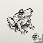 Glass frog, ink illustration for tattoo, subt… – tattoo sketch (№1751192882_0, 29.06.2025 10:28) — tattoovalue.net