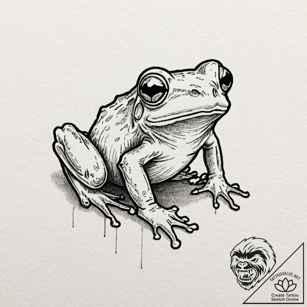 Glass frog, ink illustration for tattoo, subt... - tattoo sketch (№1751192882_0, 29.06.2025 10:28) — tattoovalue.net