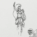 Spartan, ink illustration for tattoo, moderat… – tattoo sketch (№1751194028_0, 29.06.2025 10:47) — tattoovalue.net