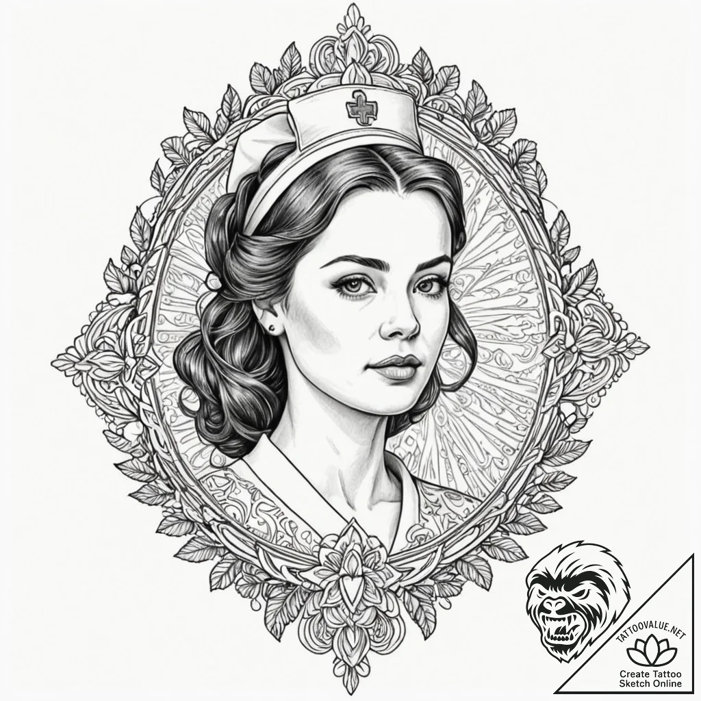 A sketch of nurse ratched from one flew over... - tattoo sketch (№1751194361_0, 29.06.2025 10:52) — tattoovalue.net