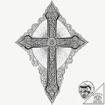 Orthodox cross, concept art for tattoo, clean… – tattoo sketch (№1751194585_0, 29.06.2025 10:56) — tattoovalue.net