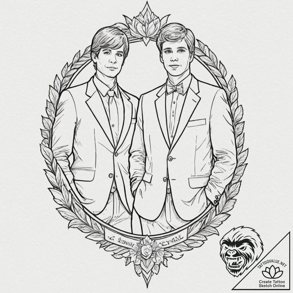 A sketch of the main characters from dumb and... - tattoo sketch (№1751195306_0, 29.06.2025 11:08) — tattoovalue.net