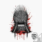 A trash polka tattoo of the iron throne, made… – tattoo sketch (№1751195417_0, 29.06.2025 11:10) — tattoovalue.net