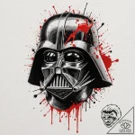 Trash polka tattoo sketch of darth vader’s he… – tattoo sketch (№1751195638_0, 29.06.2025 11:13) — tattoovalue.net