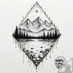 A watercolor sketch of the wall, immense and… – tattoo sketch (№1751195929_0, 29.06.2025 11:18) — tattoovalue.net
