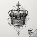A linework tattoo of the imperial state crown… – tattoo sketch (№1751196042_0, 29.06.2025 11:20) — tattoovalue.net