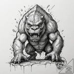 A sketch of a rancor, monstrous and powerful…. – tattoo sketch (№1751196162_0, 29.06.2025 11:22) — tattoovalue.net