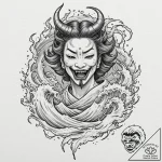 A sketch of a banshee, her scream visualized… – tattoo sketch (№1751196271_0, 29.06.2025 11:24) — tattoovalue.net