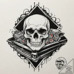 A neo-traditional tattoo of a “death proof” c… – tattoo sketch (№1751196718_0, 29.06.2025 11:31) — tattoovalue.net