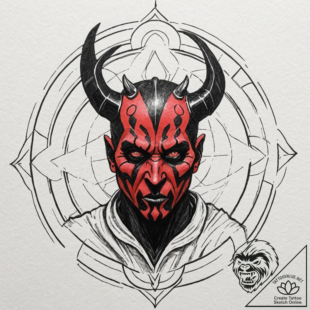 22. graphic novel style portrait of a menacin... - tattoo sketch (№1751197319_0, 29.06.2025 11:41) — tattoovalue.net