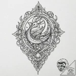 Leviathan, tattoo drawing outline, ornamental… – tattoo sketch (№1751197536_0, 29.06.2025 11:45) — tattoovalue.net