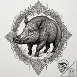 Boar, tattoo drawing outline, neo traditional… – tattoo sketch (№1751197721_0, 29.06.2025 11:48) — tattoovalue.net