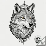 Black wolf, tattoo flash sheet design, on whi… – tattoo sketch (№1751197950_0, 29.06.2025 11:52) — tattoovalue.net