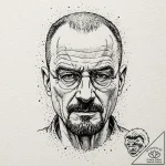 Walter white’s face from breaking bad, tattoo… – tattoo sketch (№1751198300_0, 29.06.2025 11:58) — tattoovalue.net