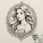 A watercolor sketch of ariel from the little… – tattoo sketch (№1751198752_0, 29.06.2025 12:05) — tattoovalue.net