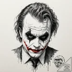 A sketch of the joker from the dark knight, h… – tattoo sketch (№1751199160_0, 29.06.2025 12:12) — tattoovalue.net
