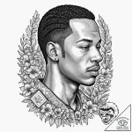 A neo-traditional portrait of marsellus walla… – tattoo sketch (№1751200006_0, 29.06.2025 12:26) — tattoovalue.net