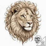 Lion, artistic tattoo sketch, no background,… – tattoo sketch (№1751200460_0, 29.06.2025 12:34) — tattoovalue.net