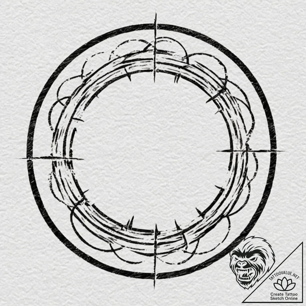 A sketch of the "time is a flat circle" symbo... - tattoo sketch (№1751200874_0, 29.06.2025 12:41) — tattoovalue.net