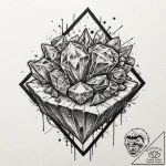 A trash polka composition of the diamond heis… – tattoo sketch (№1751201642_0, 29.06.2025 12:54) — tattoovalue.net