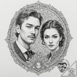 A neo-traditional portrait of the main charac… – tattoo sketch (№1751202503_0, 29.06.2025 13:08) — tattoovalue.net