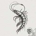 A sketch of a prawn from district 9, looking… – tattoo sketch (№1751202610_0, 29.06.2025 13:10) — tattoovalue.net