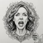 A trash polka portrait of toni collette’s scr… – tattoo sketch (№1751203435_0, 29.06.2025 13:23) — tattoovalue.net
