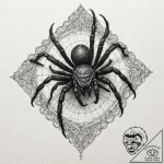 Tarantula, tattoo drawing outline, dotwork sh… – tattoo sketch (№1751203661_0, 29.06.2025 13:27) — tattoovalue.net