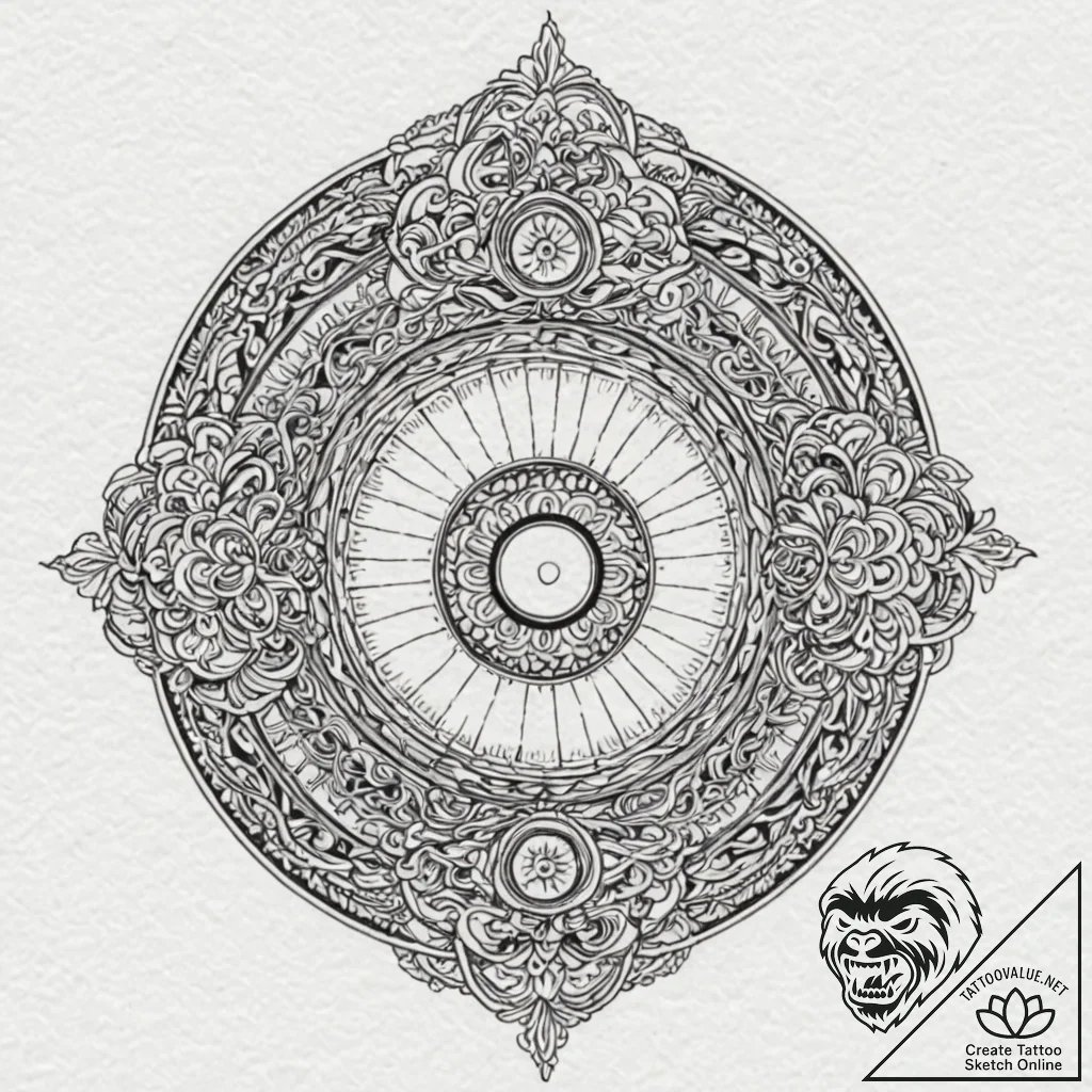 Yin-yang, tattoo sketch design, muted color p... - tattoo sketch (№1751203870_0, 29.06.2025 13:31) — tattoovalue.net