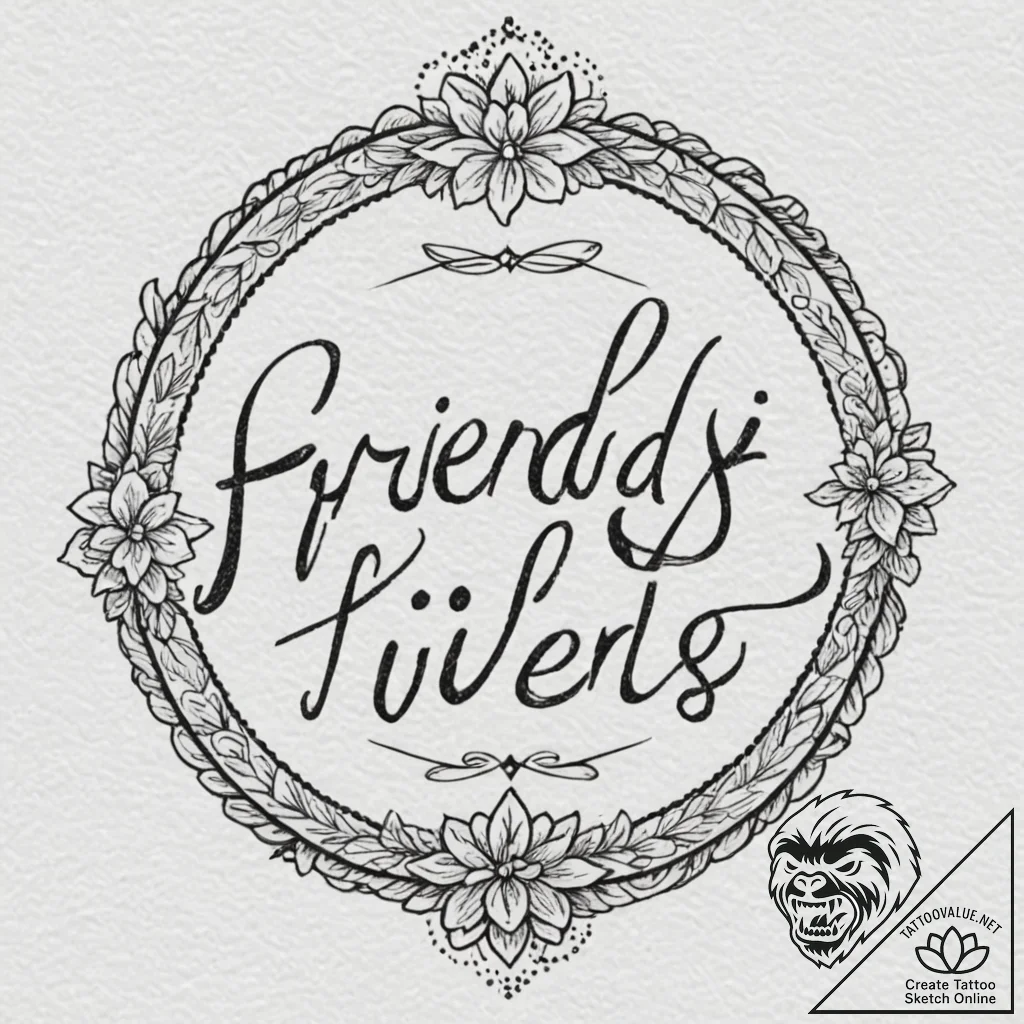 A chicano lettering tattoo of "friends don't... - tattoo sketch (№1751204097_0, 29.06.2025 13:34) — tattoovalue.net