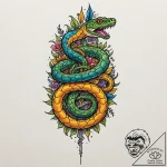 A dagger with a snake coiled around it, artis… – tattoo sketch (№1751204209_0, 29.06.2025 13:36) — tattoovalue.net