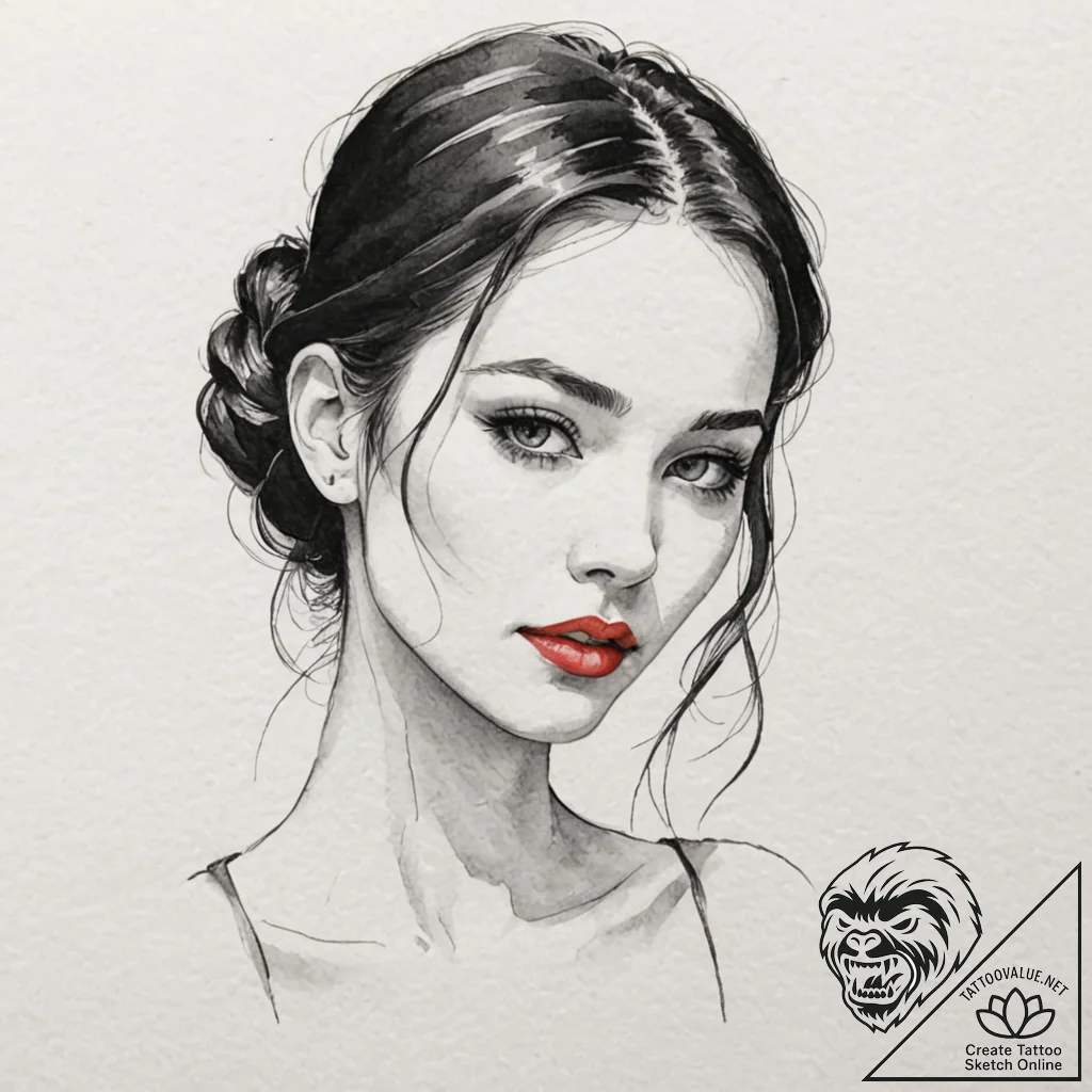 Watercolor sketch of luv, with a single, cold... - tattoo sketch (№1751204531_0, 29.06.2025 13:42) — tattoovalue.net