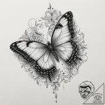Butterfly, ink illustration for tattoo, subtl… – tattoo sketch (№1751204745_0, 29.06.2025 13:45) — tattoovalue.net