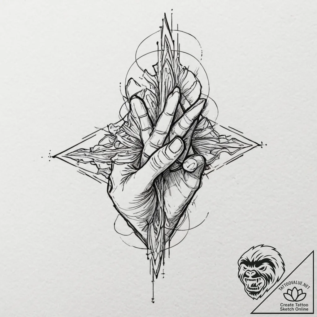 A graphic novel panel of a host being created... - tattoo sketch (№1751205184_0, 29.06.2025 13:53) — tattoovalue.net