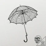 A linework tattoo of the umbrella symbol from… – tattoo sketch (№1751205514_0, 29.06.2025 13:58) — tattoovalue.net