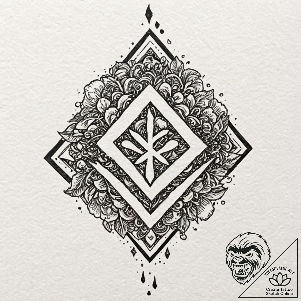 Rune stone, tattoo flash sheet design, dotwor... - tattoo sketch (№1751206199_0, 29.06.2025 14:09) — tattoovalue.net