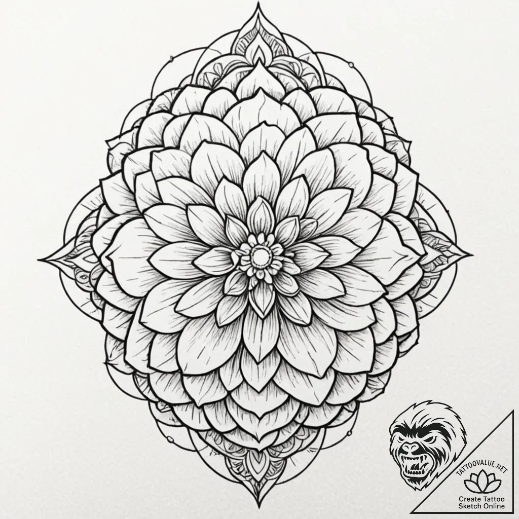 Magnolia, concept art for tattoo, moderately... - tattoo sketch (№1751206992_0, 29.06.2025 14:23) — tattoovalue.net