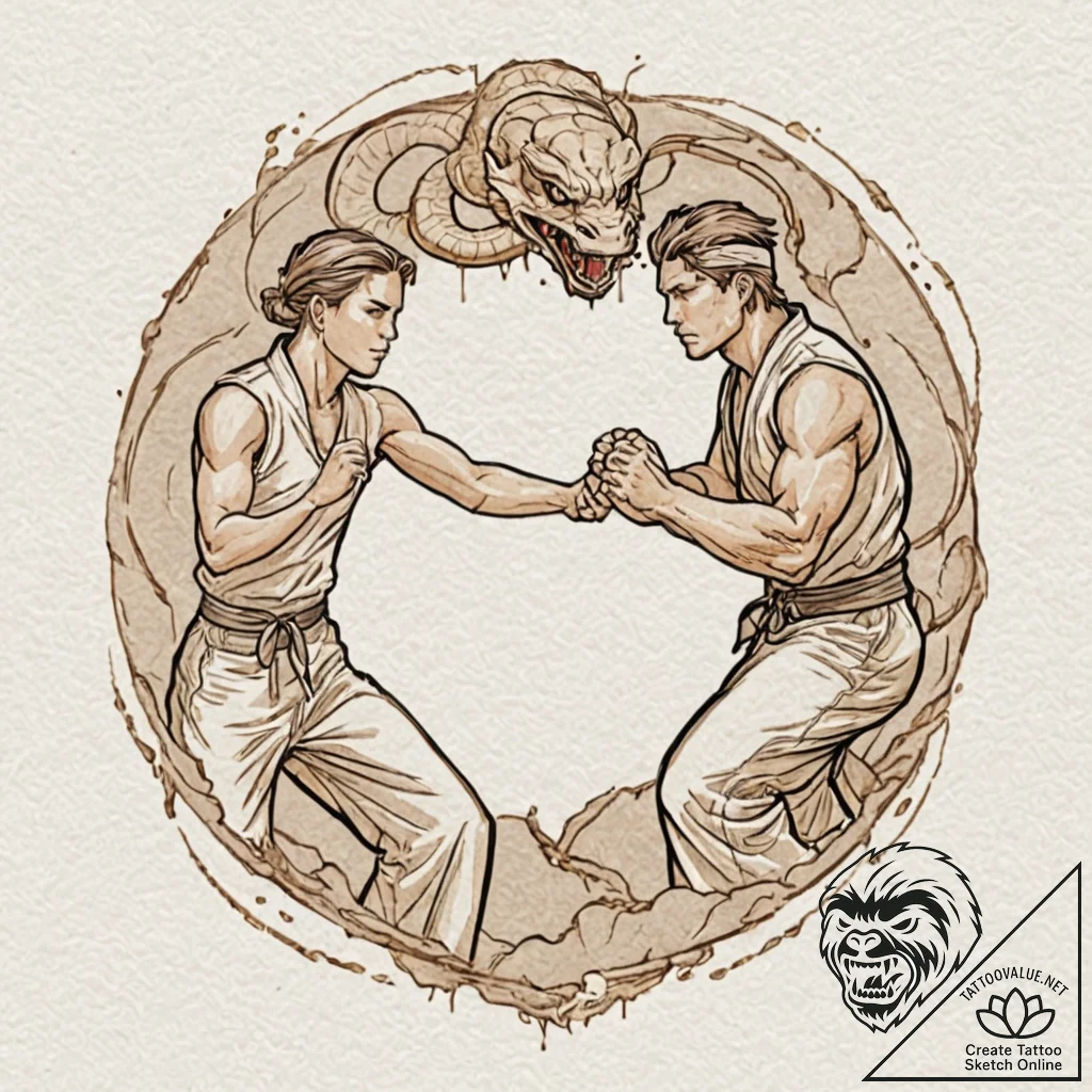 A neo-traditional tattoo of the main characte... - tattoo sketch (№1751207110_0, 29.06.2025 14:25) — tattoovalue.net