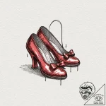 A neo-traditional tattoo of the ruby slippers… – tattoo sketch (№1751207313_0, 29.06.2025 14:28) — tattoovalue.net