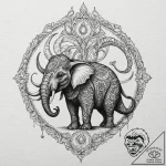 A neo-traditional tattoo of a mûmakil (olipha… – tattoo sketch (№1751207419_0, 29.06.2025 14:30) — tattoovalue.net