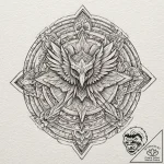 Linework tattoo of the harkonnen griffin symb… – tattoo sketch (№1751207870_0, 29.06.2025 14:37) — tattoovalue.net