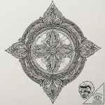 Grin, concept art for tattoo, black outline o… – tattoo sketch (№1751208326_0, 29.06.2025 14:45) — tattoovalue.net