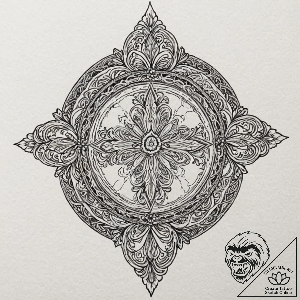 Grin, concept art for tattoo, black outline o... - tattoo sketch (№1751208326_0, 29.06.2025 14:45) — tattoovalue.net