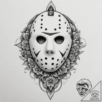 A graphic novel style sketch of jason voorhee… – tattoo sketch (№1751209107_0, 29.06.2025 14:58) — tattoovalue.net