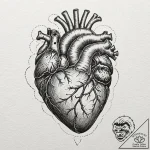 Anatomical heart, tattoo flash sheet design,… – tattoo sketch (№1751209345_0, 29.06.2025 15:02) — tattoovalue.net