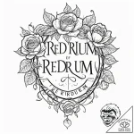 A sketch of the phrase “redrum” written on a… – tattoo sketch (№1751210029_0, 29.06.2025 15:13) — tattoovalue.net