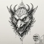 A tengu with a long nose, tattoo flash sheet… – tattoo sketch (№1751210144_0, 29.06.2025 15:15) — tattoovalue.net